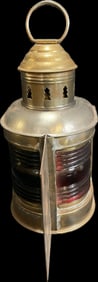 Antique Early Perkins Marine Perko Brass Oil Burning Ships Lamp