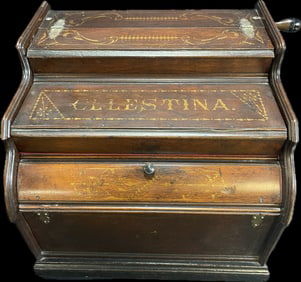 Celestina Mechanical Orguinette Co New Yorkl Hand Crank Organette