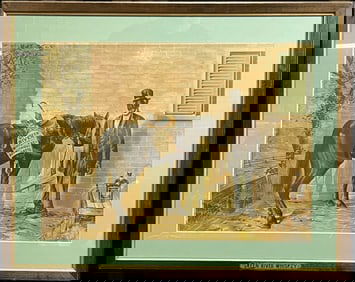 Green River Whiskey Paper Advertising Sign w/ Original Frame