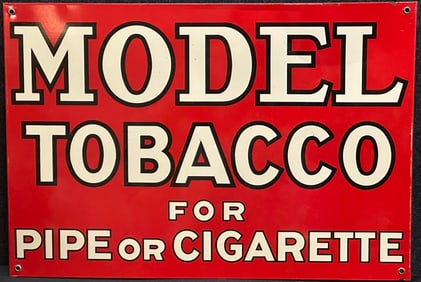 Model Tobacco For Pipe Or Cigarette Single Sided Painted Metal Advertising Sign