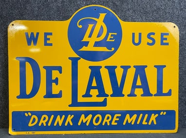 We Use Delaval Drink More Milk Single Sided Tin Advertising Sign