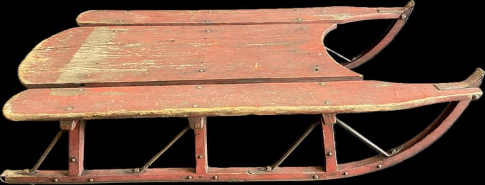 AAFA Red Painted Late 19th Century Children's Sled