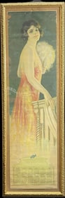 1923 Selz Shoes Original Framed Yardlong Victorian Advertising Pinup Calendar