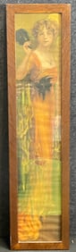 1914 Pabst Extract Original Framed Victorian Beautiful Lady Yardlong Print