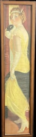 1917 Pabst Extract Original Framed Victorian Lady Yardlong Print