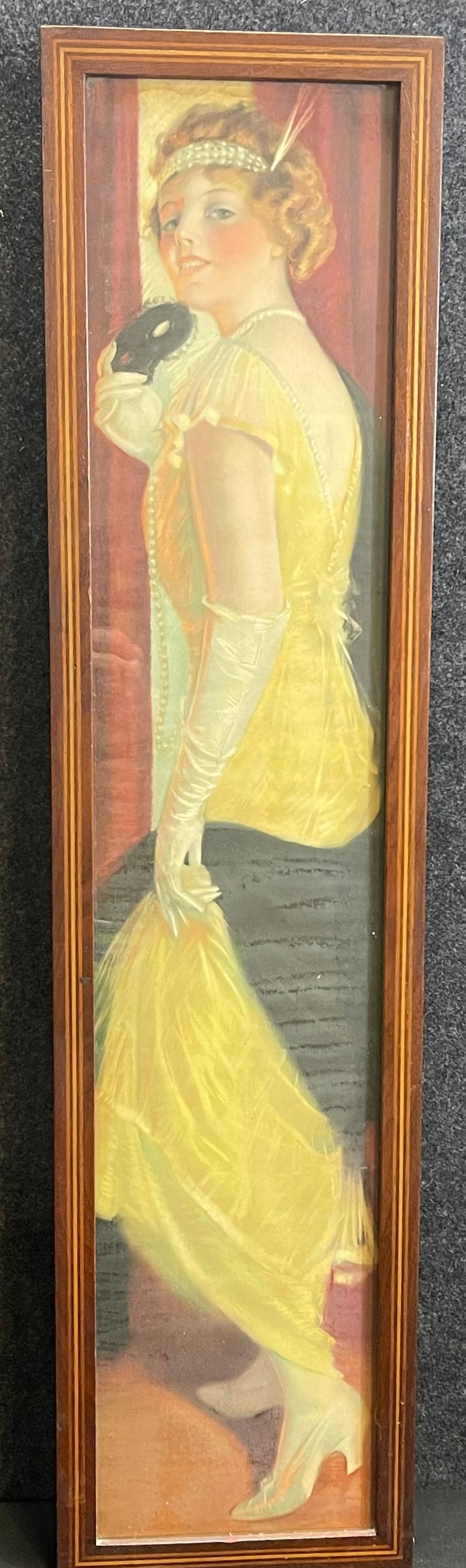 1917 Pabst Extract Original Framed Victorian Lady Yardlong Print (1 of 5)