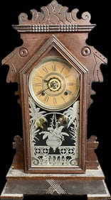 Antique Early 1900s Dalton Clock Co 8 Day Strike Gingerbread Mantle Clock