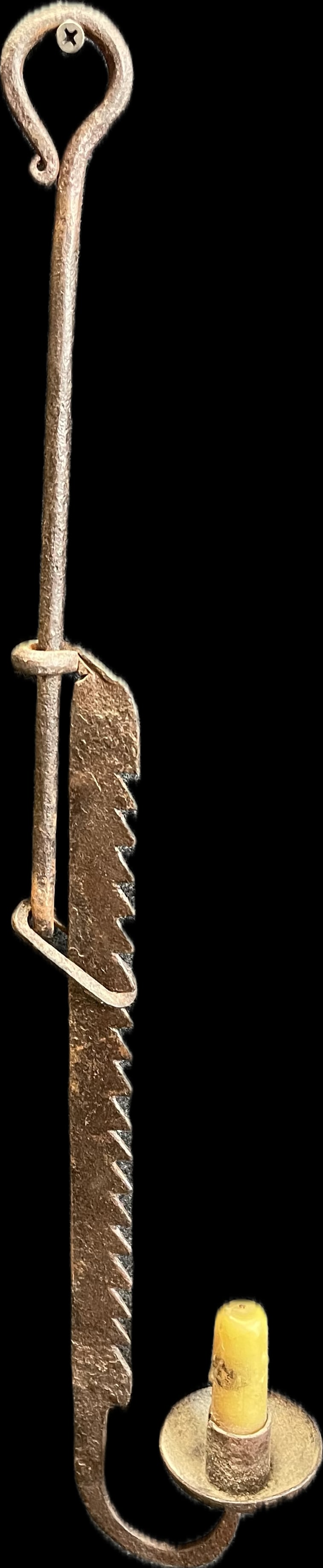 Antique Late 18th Century Wrought Iron Adjustable Sawtooth Trammel Candle (1 of 8)