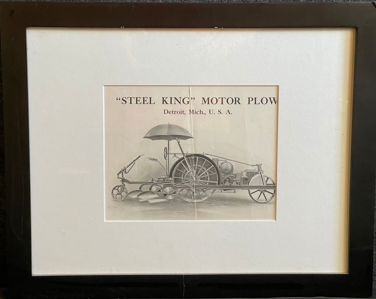 Steel King Motor Plow Detroit Michigan Framed Lithograph Brochure (1 of 4)