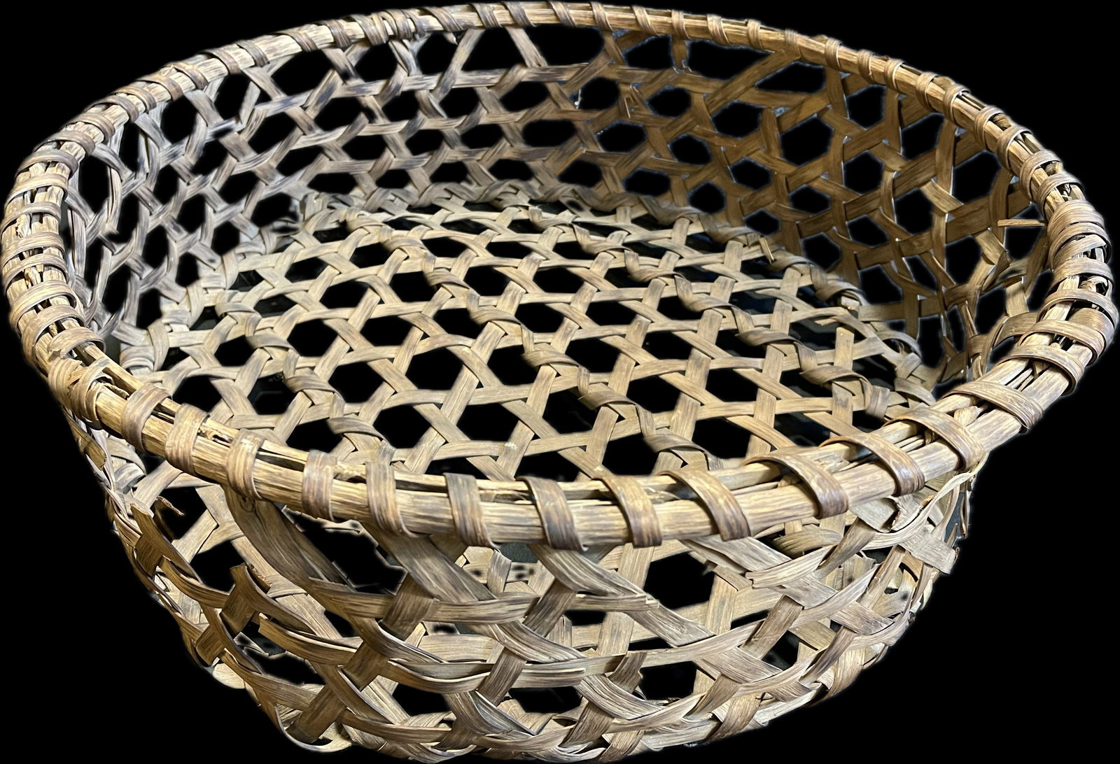 19th Century Primitive 23" Large Woven Cheese Basket (1 of 9)