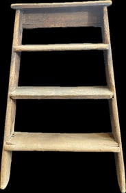 Antique Early 1900s General Store 4 Step Stool Wooden Steps
