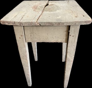 Antique 19th Century Grey Painted 22" Tall Farm Scrub Table