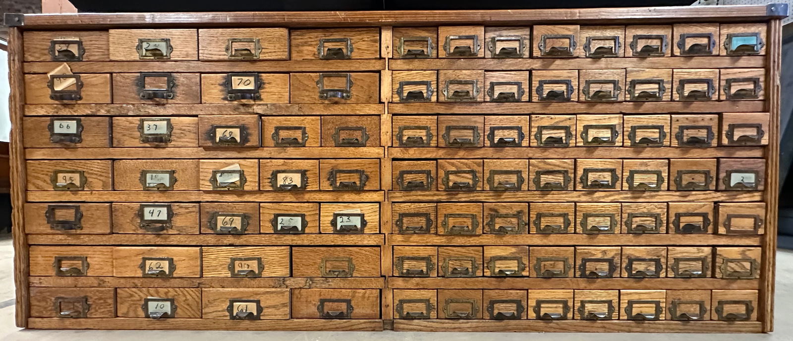 Antique 87 Drawer Bolt Bin Apothecary Cabinet w/ Galvanized Drawers (1 of 9)