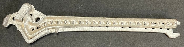 Antique Late 1800s Fence Crimper Cast Iron Tool By Church Bros Adrian Michigan