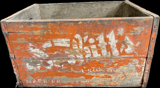 Nesbitt's 1940s-50s Wooden Advertising Shipping Crate Box