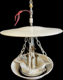 Reflex Cluster Lamp by Welsbach Hanging Gothic Revival White Gas Conversion Chandelier