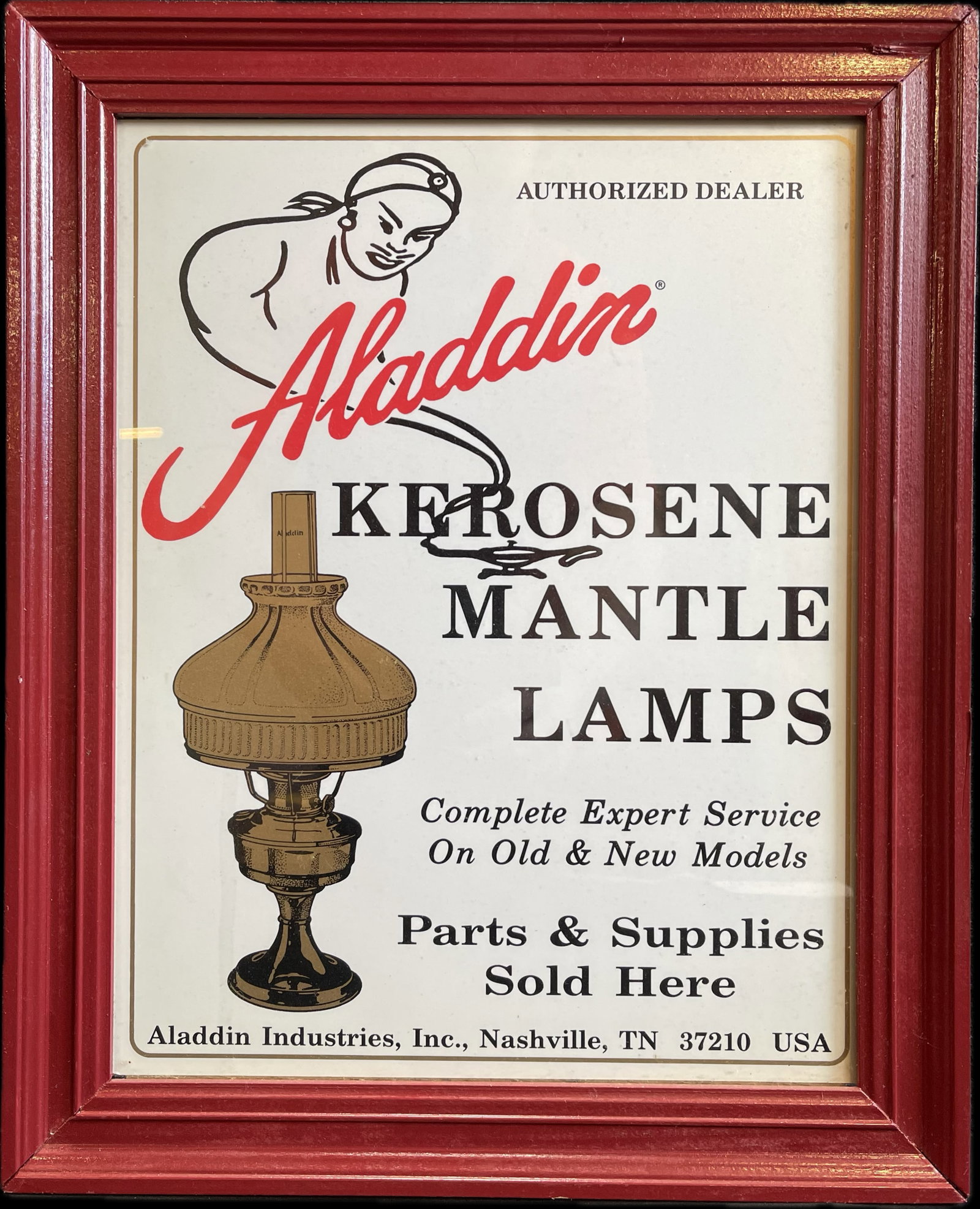 Vtg Aladdin Kerosene Mantle Lamps Framed Print: Appears to be modern mount. 13.75" x 17"