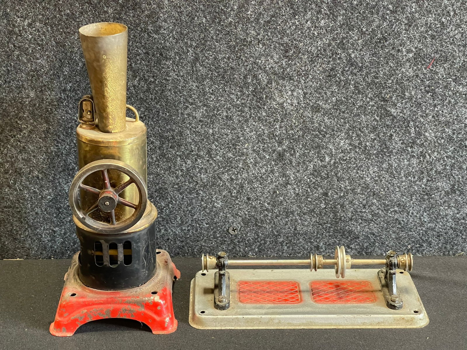 Pair Steam Engine Tin Metal Toy Marked Germany (1 of 10)