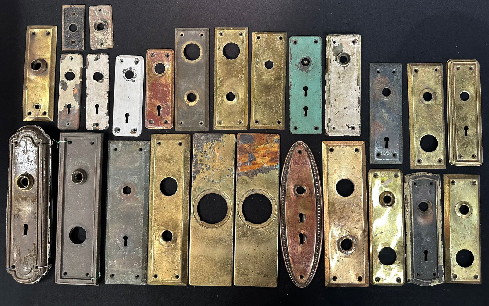 Lot 28 Antique Victorian Brass Door & Key Plates: See all photos.