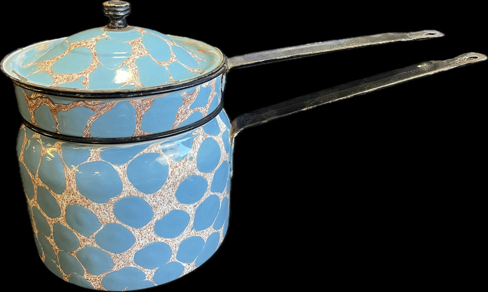 Scarce Antique Duchessware Enamel Double Boiler Cooking Pan Lot (1 of 12)