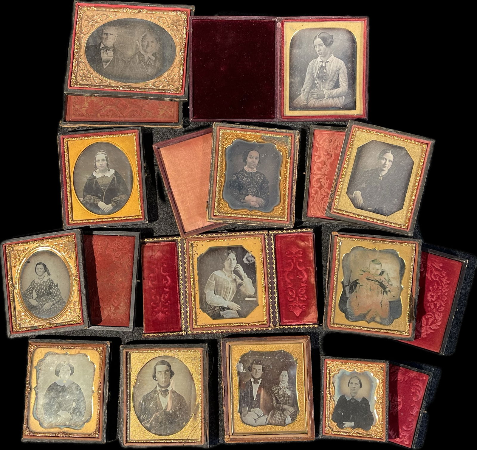Victorian Era Lot 12 1860s-70s Ambrotype & Daguerrotype Cased Images (1 of 13)