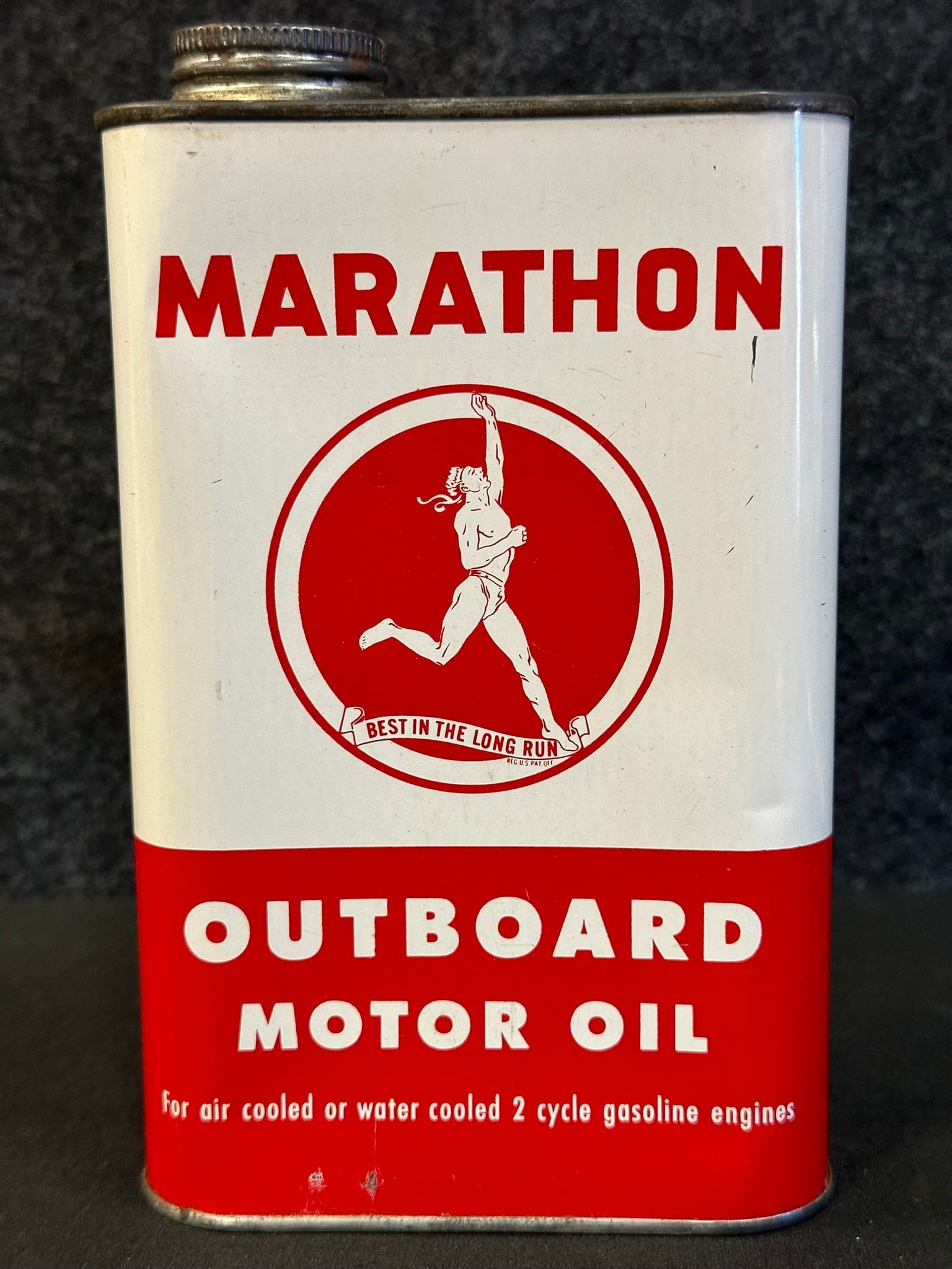 Marathon Outboard Motor Oil Quart Can (1 of 4)
