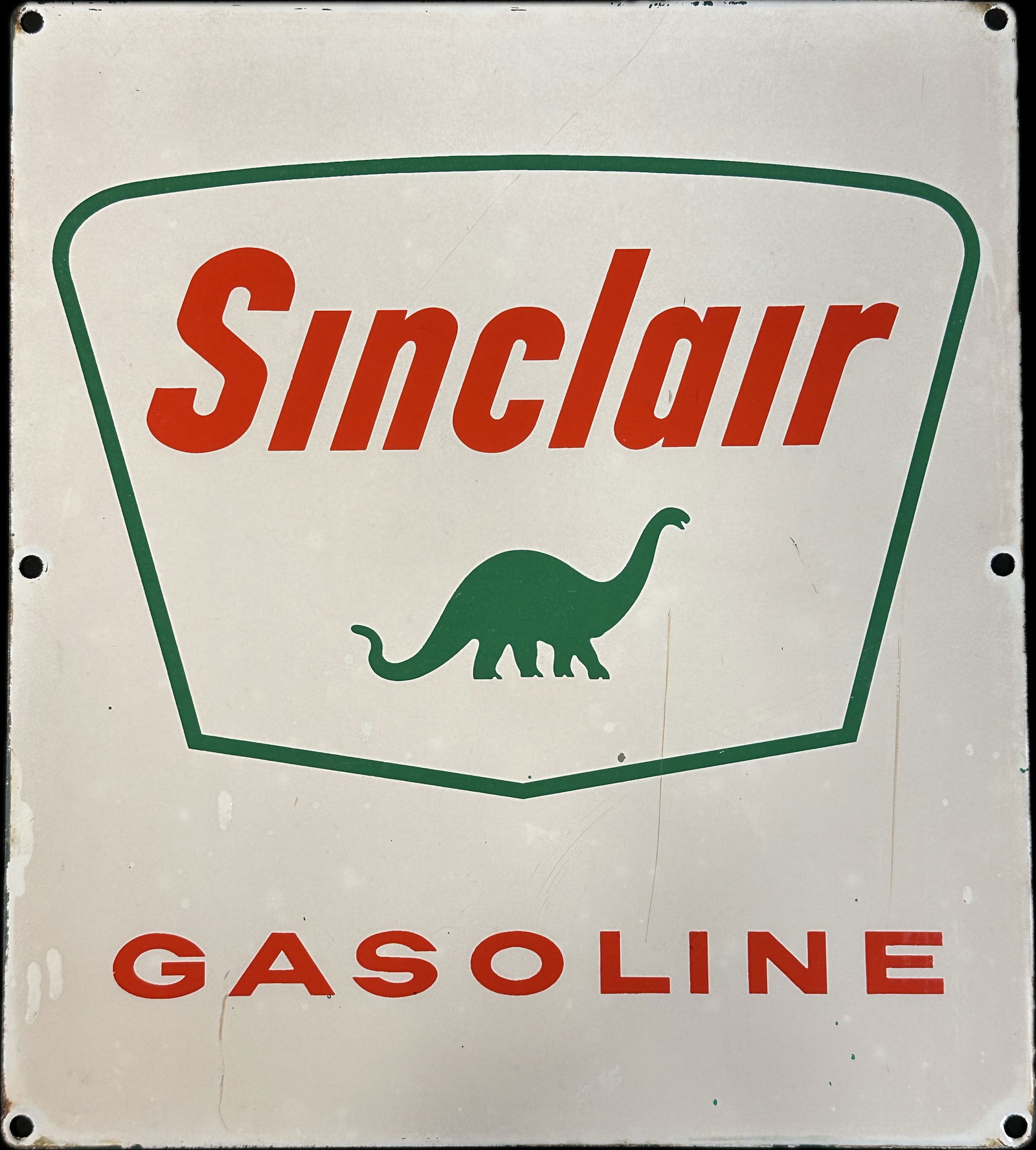 Sinclair Gasoline Single Sided Porcelain Gas Pump Plate (1 of 3)