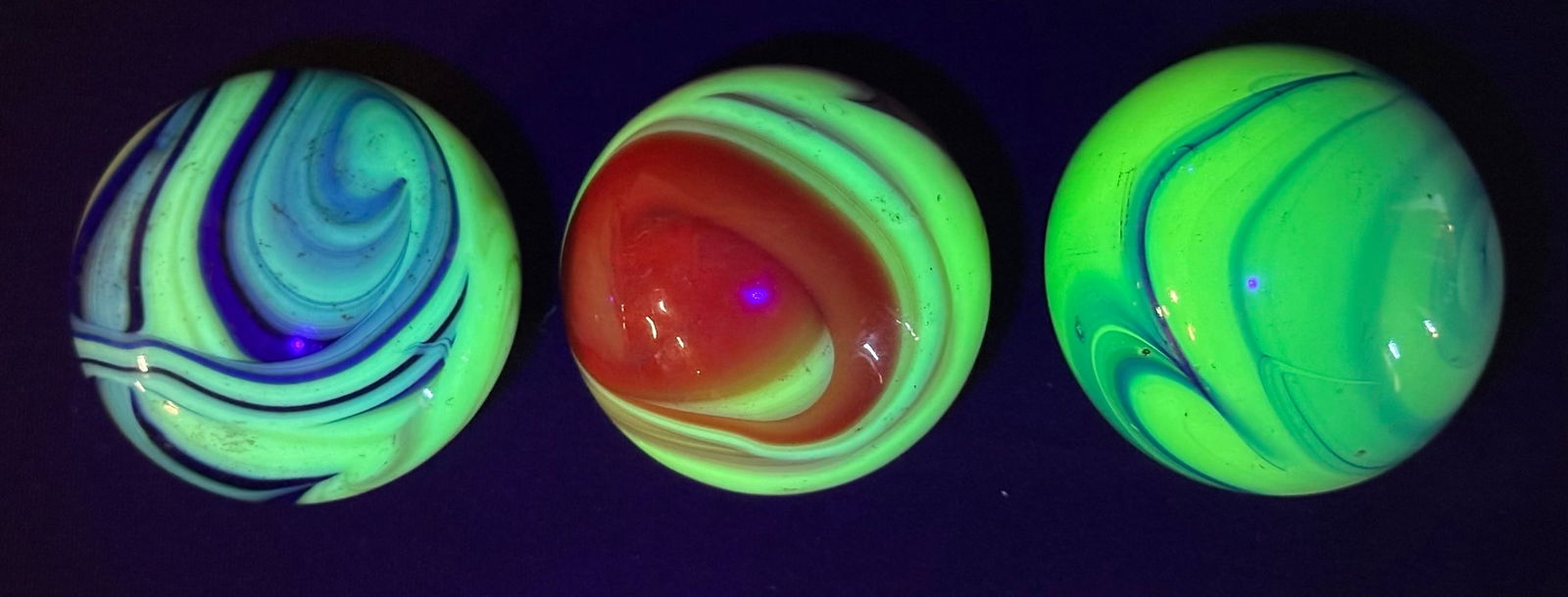 Lot 3 Original 1920s-30s Uranium Glass Car Shift Knobs (1 of 6)
