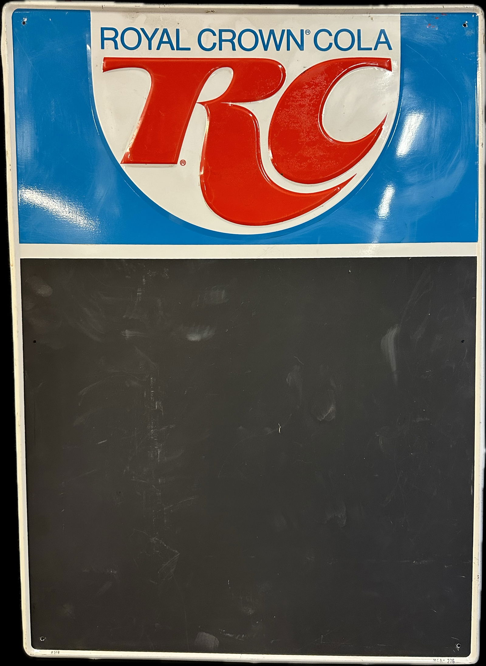 Royal Crown Cola 1960s Painted Metal Advertising Chalkboard RC Sign (1 of 5)