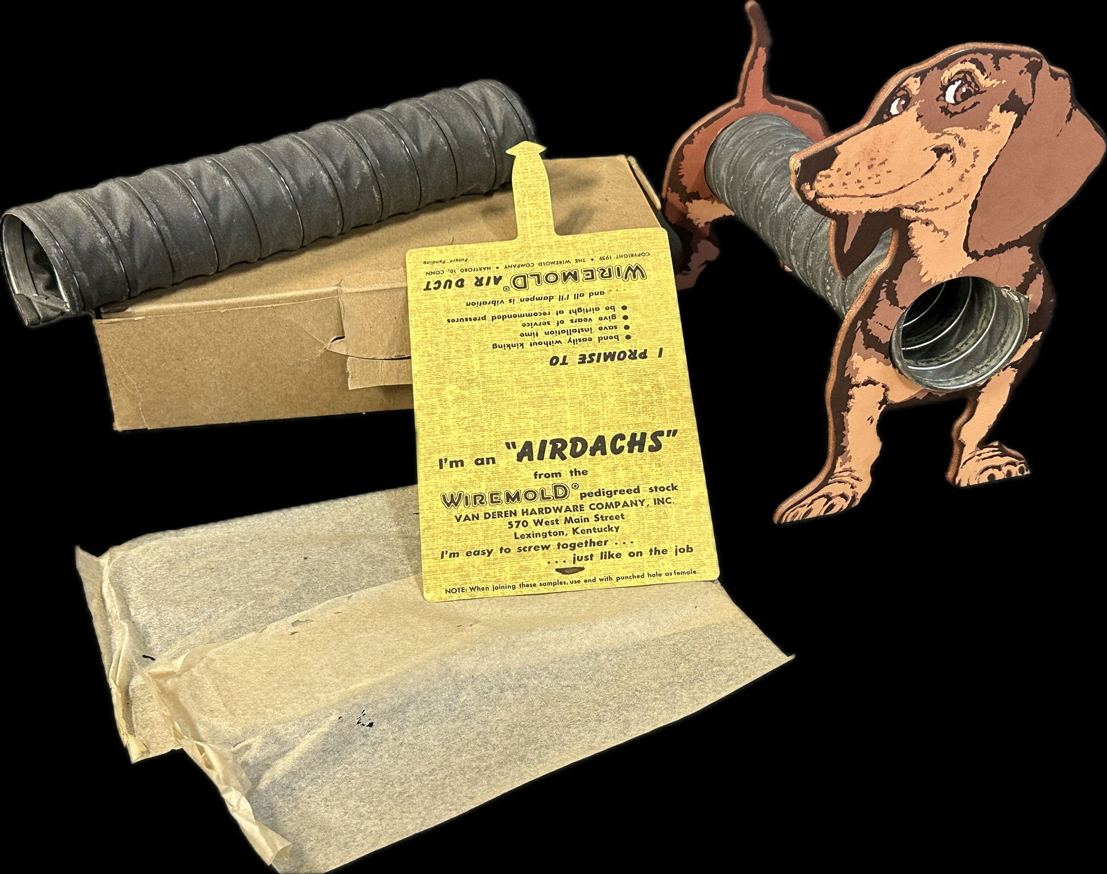 Airdachs Wiremold NOS Hose Store Display Box w/ Daschund Dog (1 of 4)
