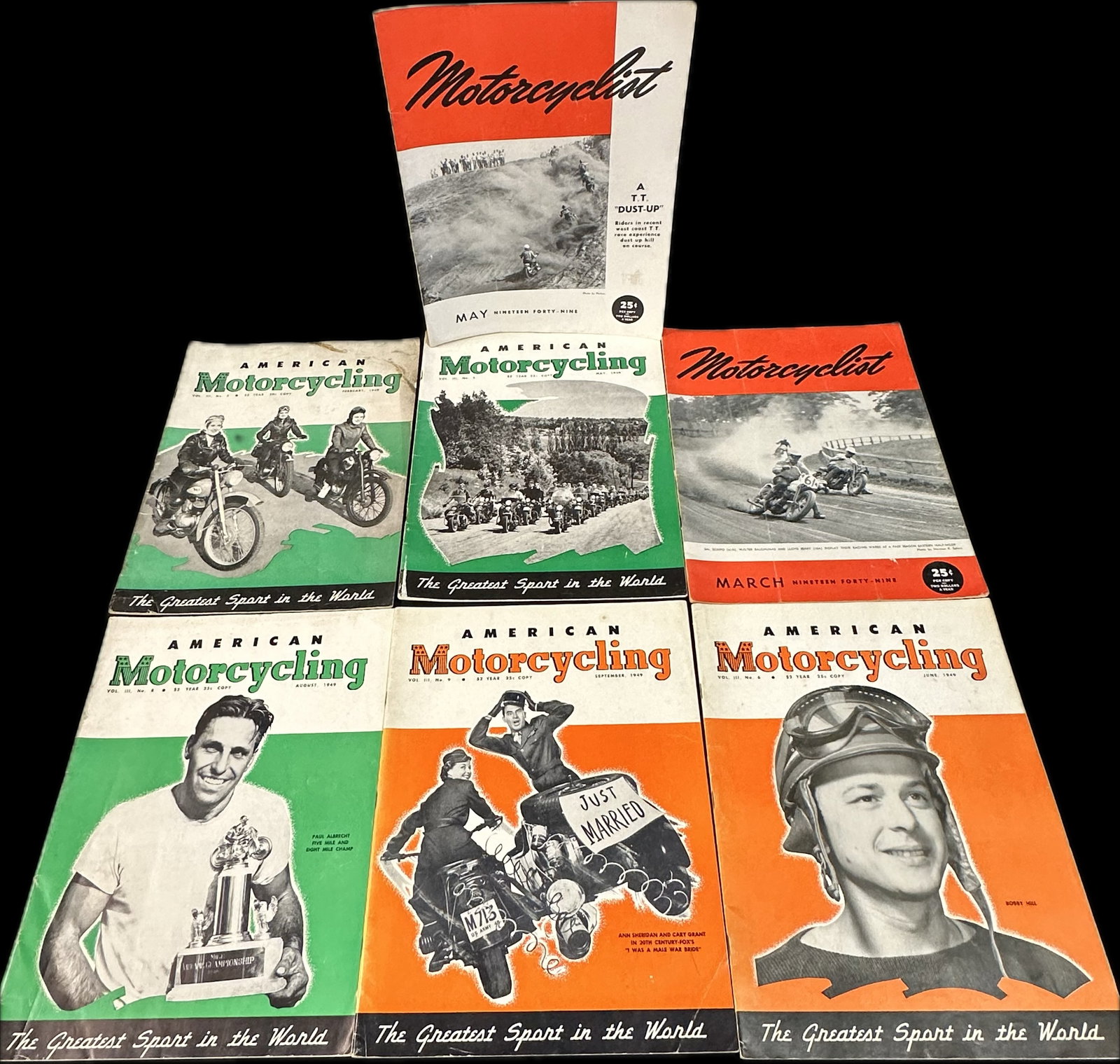 Lot 7 Original 1949 Motorcyclist & American Motorcycling Magazines: 9" x 12"