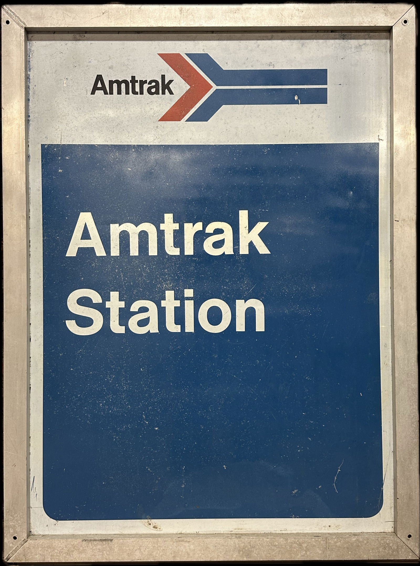 1960s Amtrak Station Painted Aluminum 4' Train Station Sign (1 of 5)
