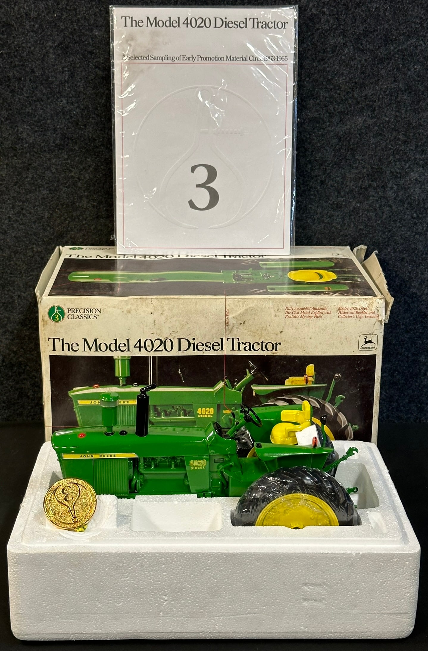 The Model 4020 Diesel Tractor John Deere #3 Precision Classics w/ Coin & Booklet: 12" x 8.25" x 8.25"