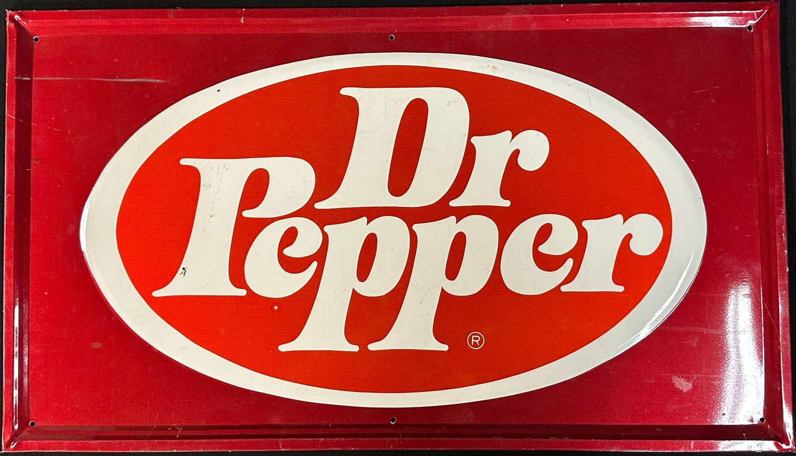 Dr Pepper Self Framed Embossed 1960s Soda Pop Advertising Sign (1 of 4)