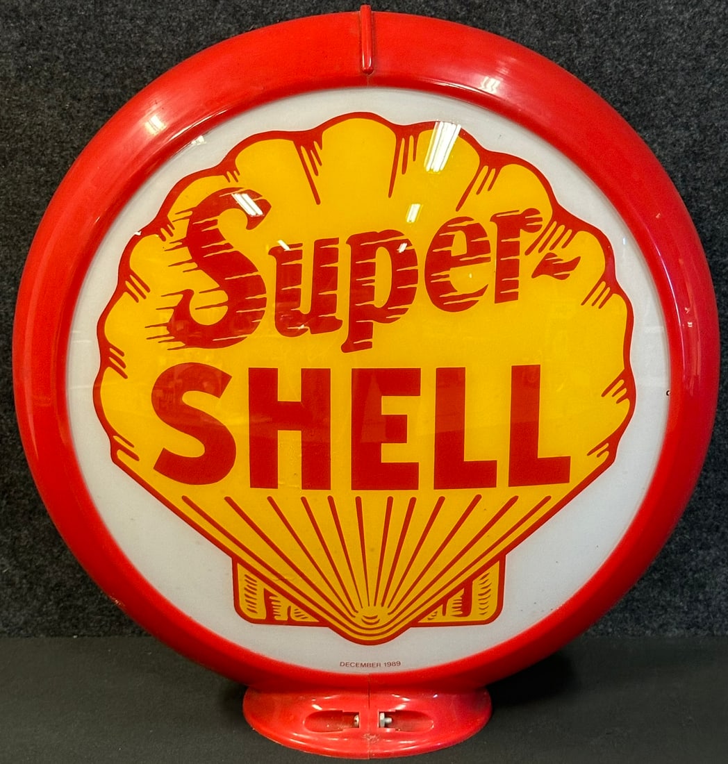 1989 Super Shell Gas Pump Advertising Globe w/ Glass Lenses (1 of 6)
