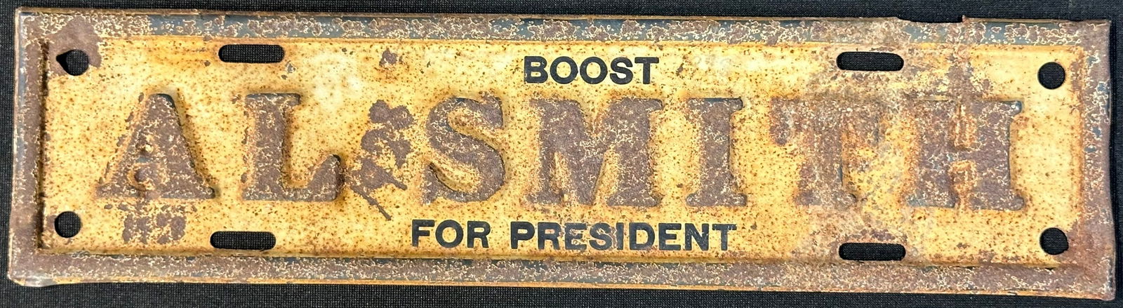 Boost Al Smith For President Embossed Tin Metal License Plate Topper (1 of 4)