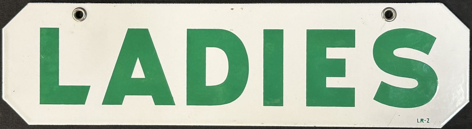 Ladies Double Sided Porcelain 15" Hanging Service Station Bathroom Sign (1 of 5)