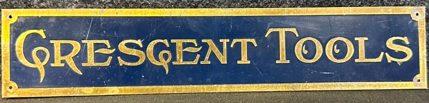 Antique 1920s Crescent Tools Brass Metal Advertising Store Display Rack Sign (1 of 4)
