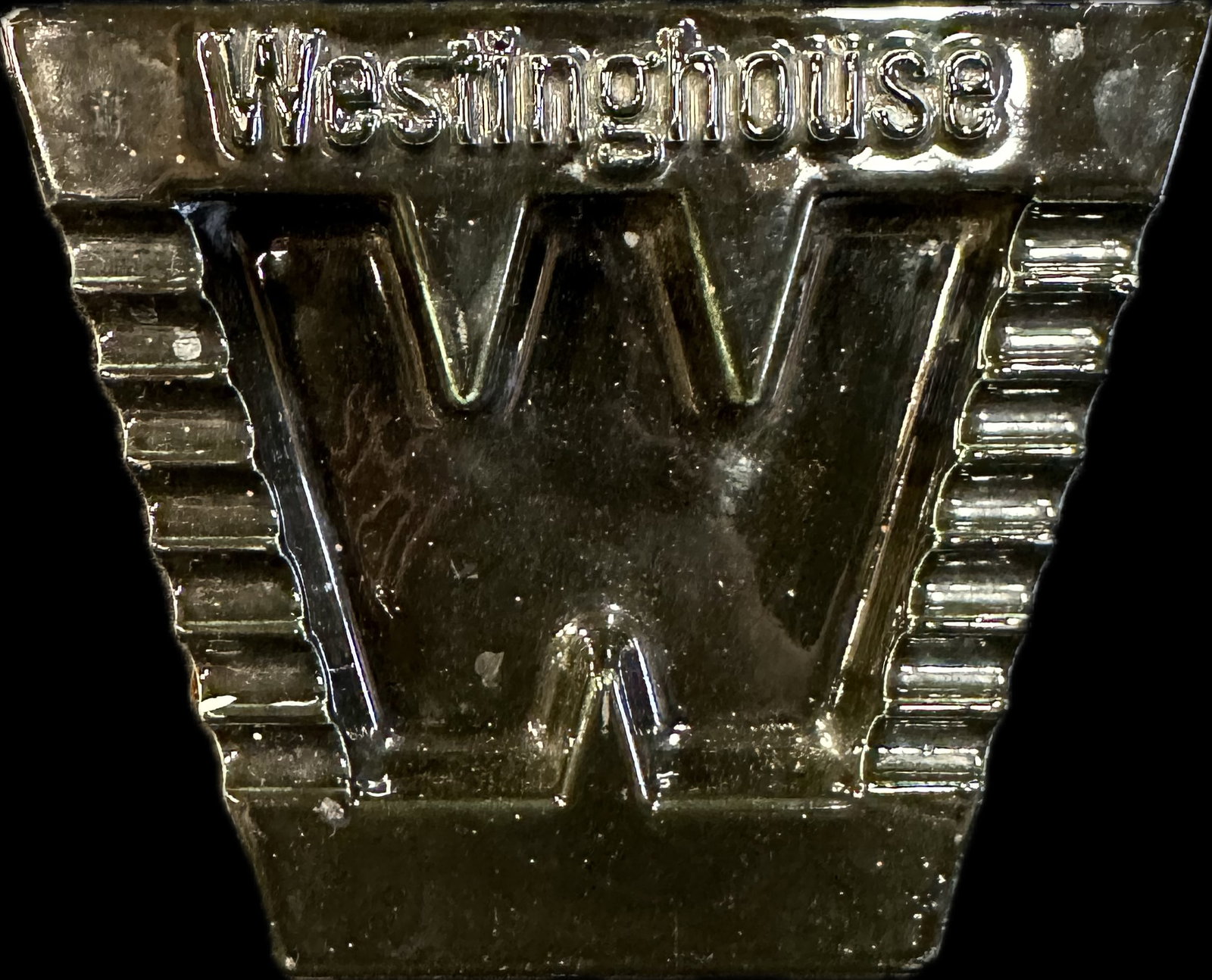 Westinghouse 1920s Black Porcelain Advertising Smoking Ashtray: 6.75" x 6.75" x 1.25" tall