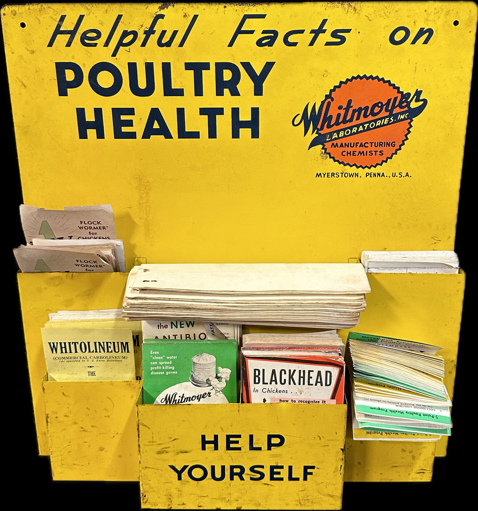 Whitmoyer Helpful Facts Poultry Health Advertising Store Display Literature Rack Myerstown PA (1 of 17)