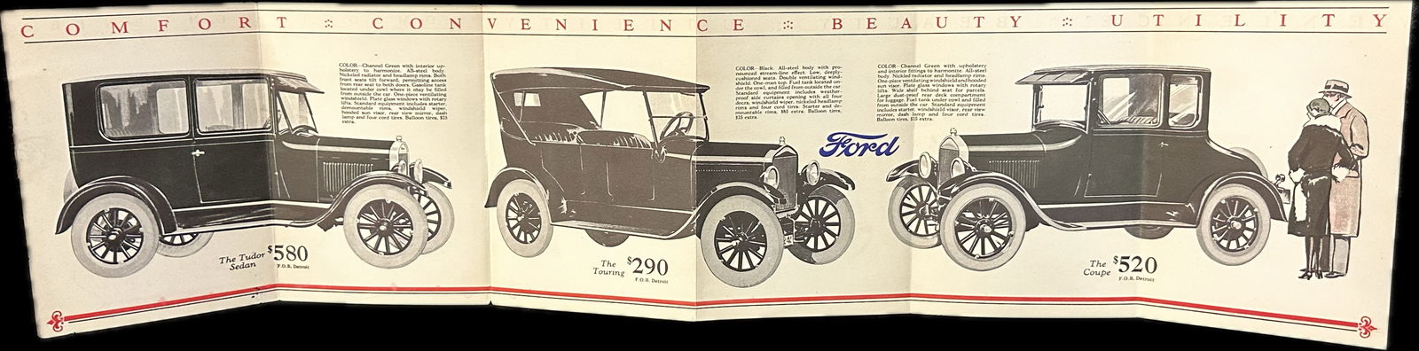 Late 1910s Original Ford Motor Company Tri-Fold Advertising Brochure Catalog (1 of 13)