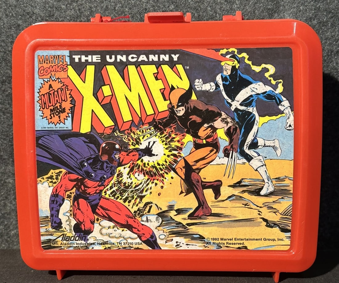 Mint Unused The Uncanny X-MEN Aladdin 1992 Plastic Lunchbox w/ Hangtag: Mint unused condition.