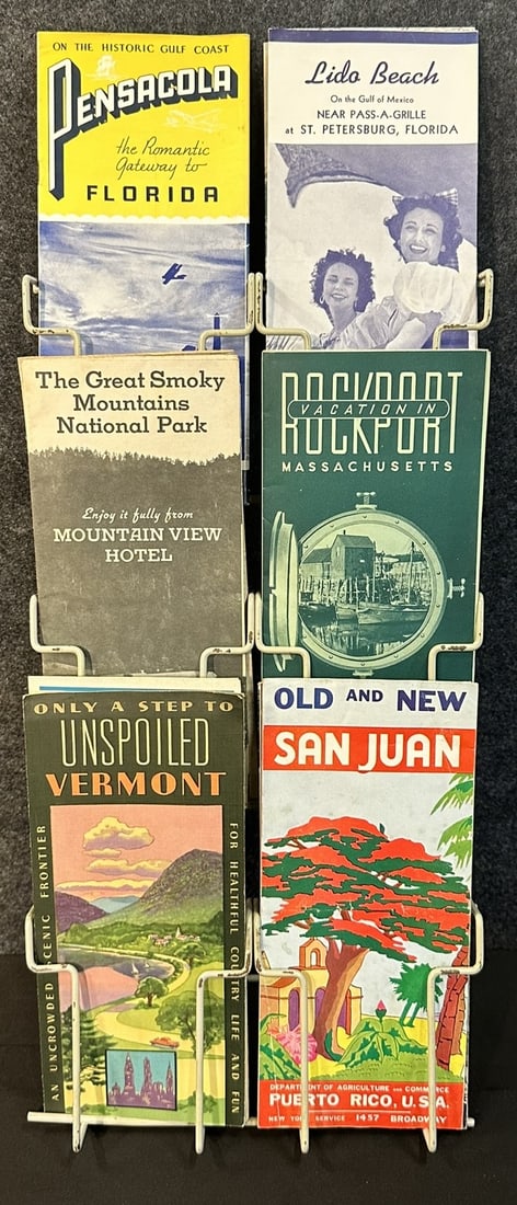 Lot 18 Original 1920s-30s Travel Brochure Maps w/ Map Rack (1 of 10)