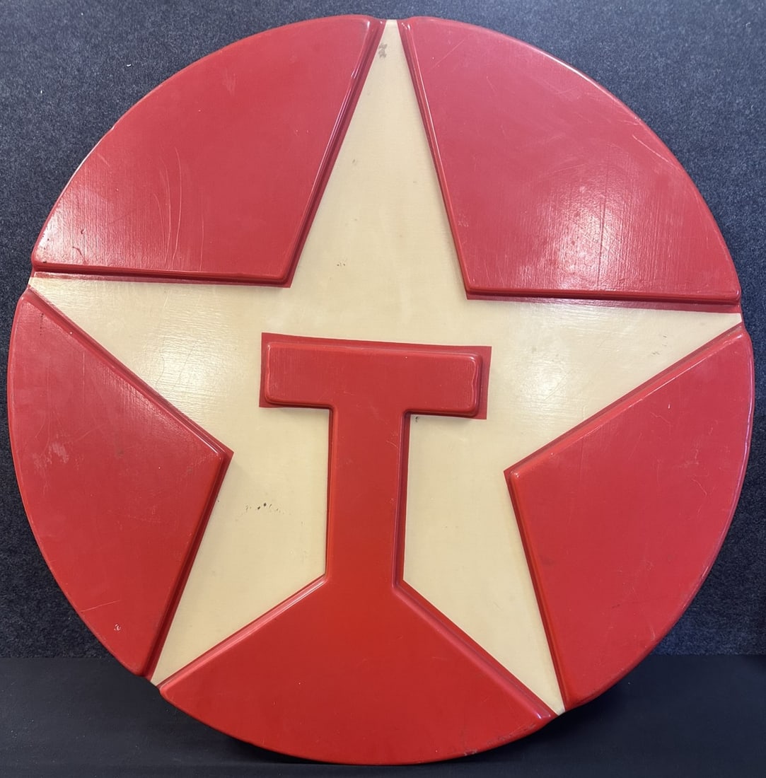 Texaco Ca. 60s-70s Plastic 32" Lighted Advertising Sign Panel (1 of 3)