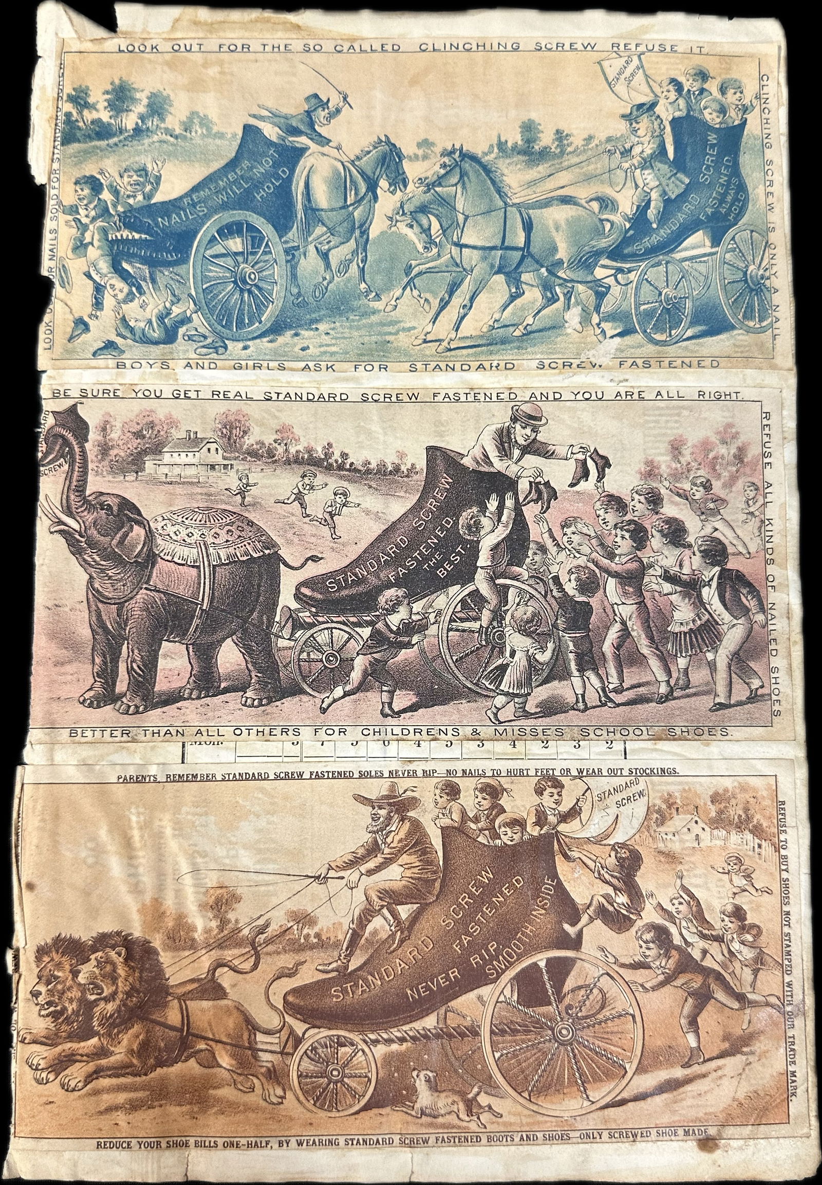 Original 1900s Garling Oil Liniment Lot 4 Baseball Advertising Trade Cards w/ 3 Standard Screw Co on (1 of 9)