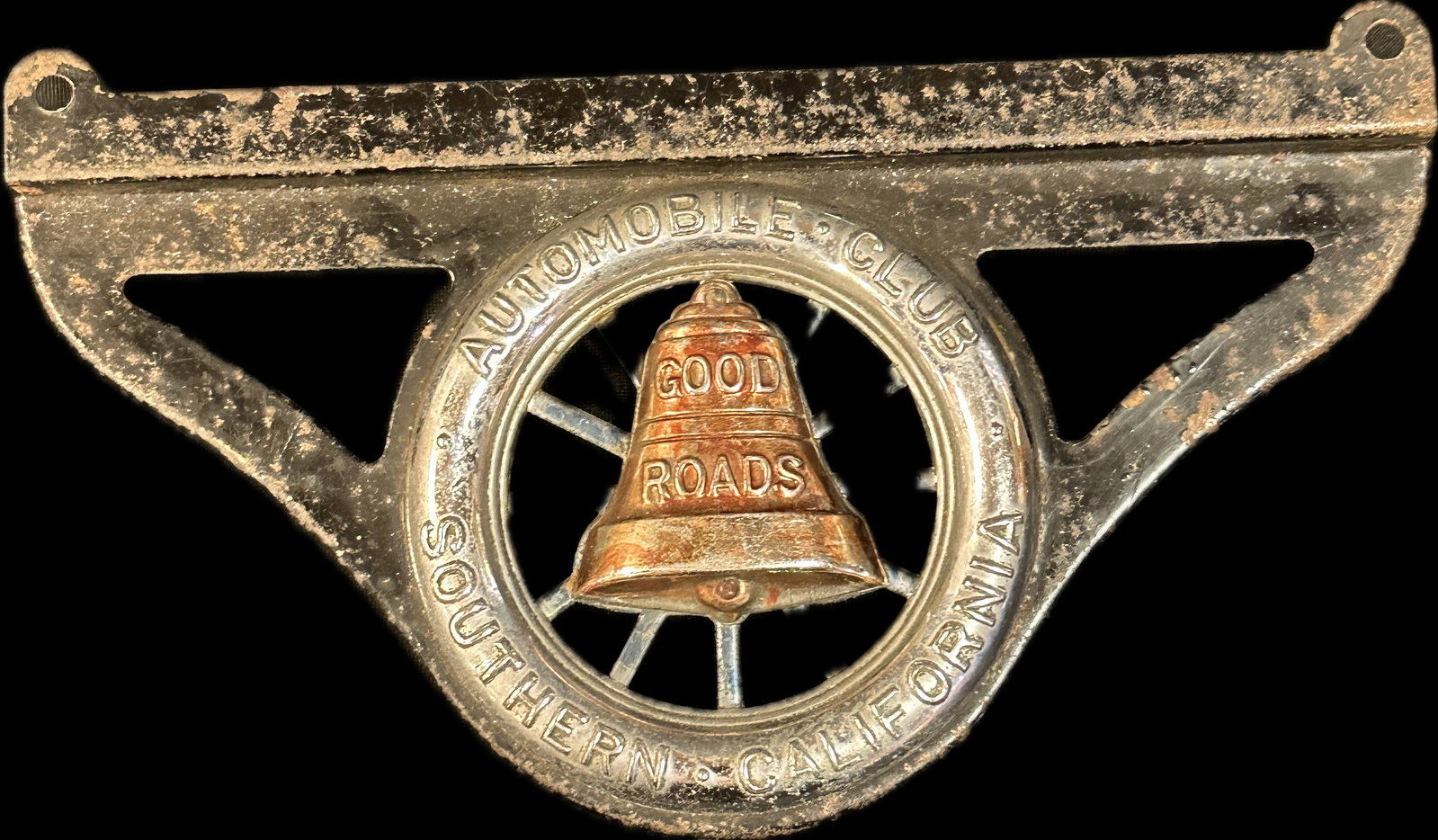 Good Roads Southern California Automobile Club 1930s License Plate Topper: 8.25" x .5" x 4.25"