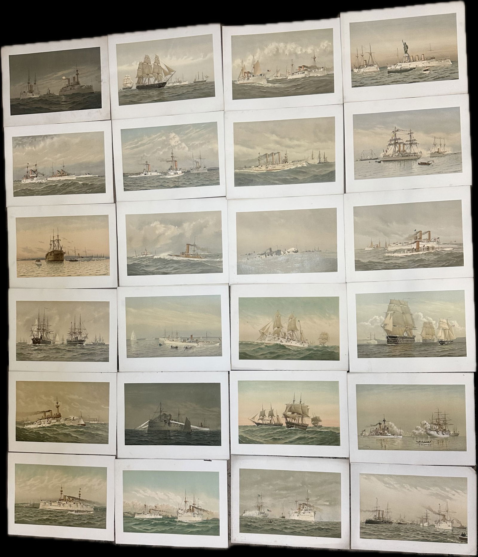 Lot 24 Original Early 1900s "Old Naval Prints" by National Military Publishing Co New York (1 of 20)