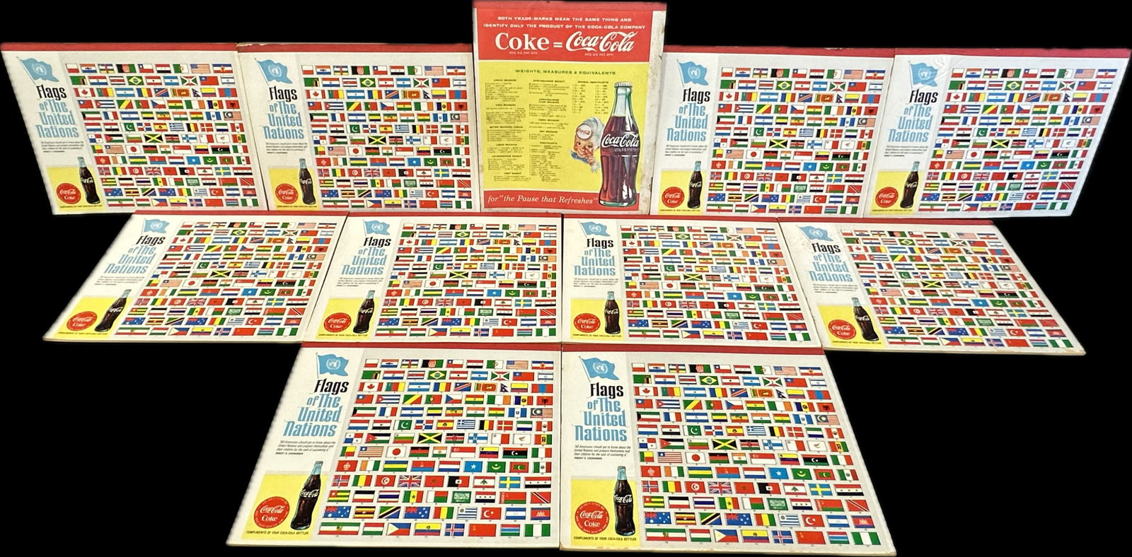 Lot 11 Original NOS 1950s 60s UNUSED Coca Cola Note Pads Coke = Coca Cola & Flags of The United: Lot 11 - 10" x 8"