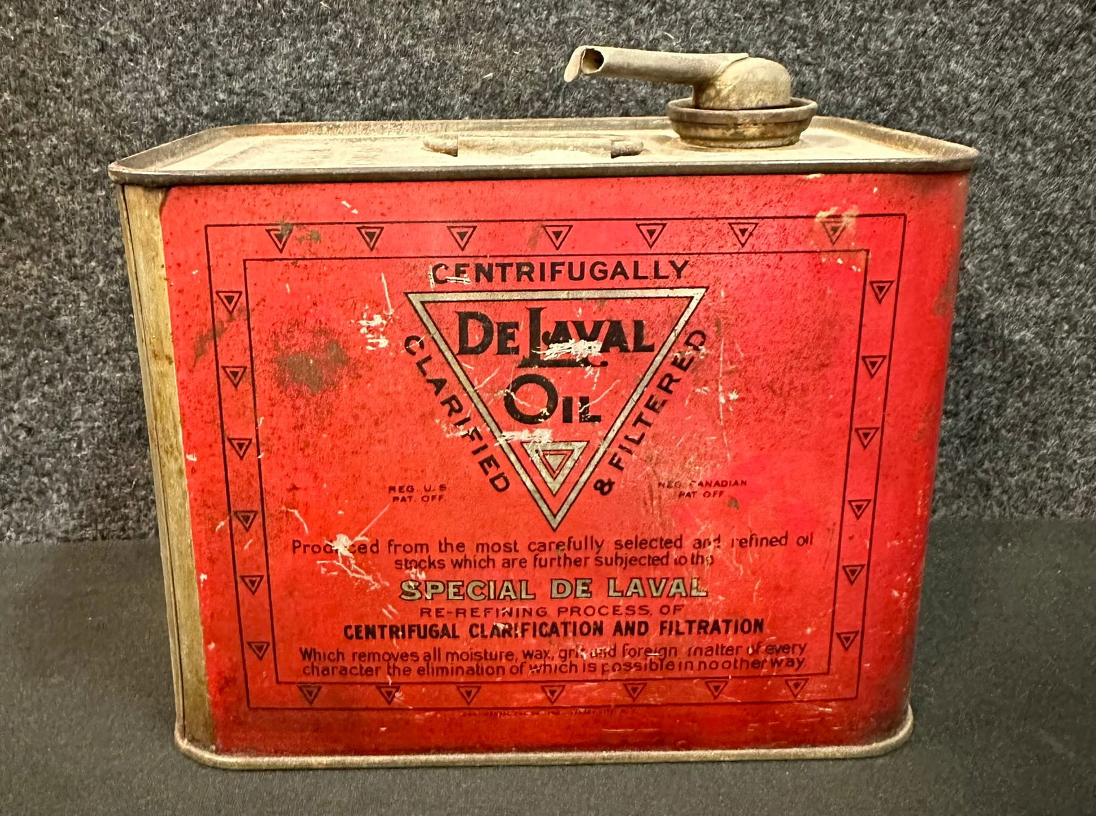 Antique 1920s DeLaval Special 1/2 Gallon Square Oil Can (1 of 6)