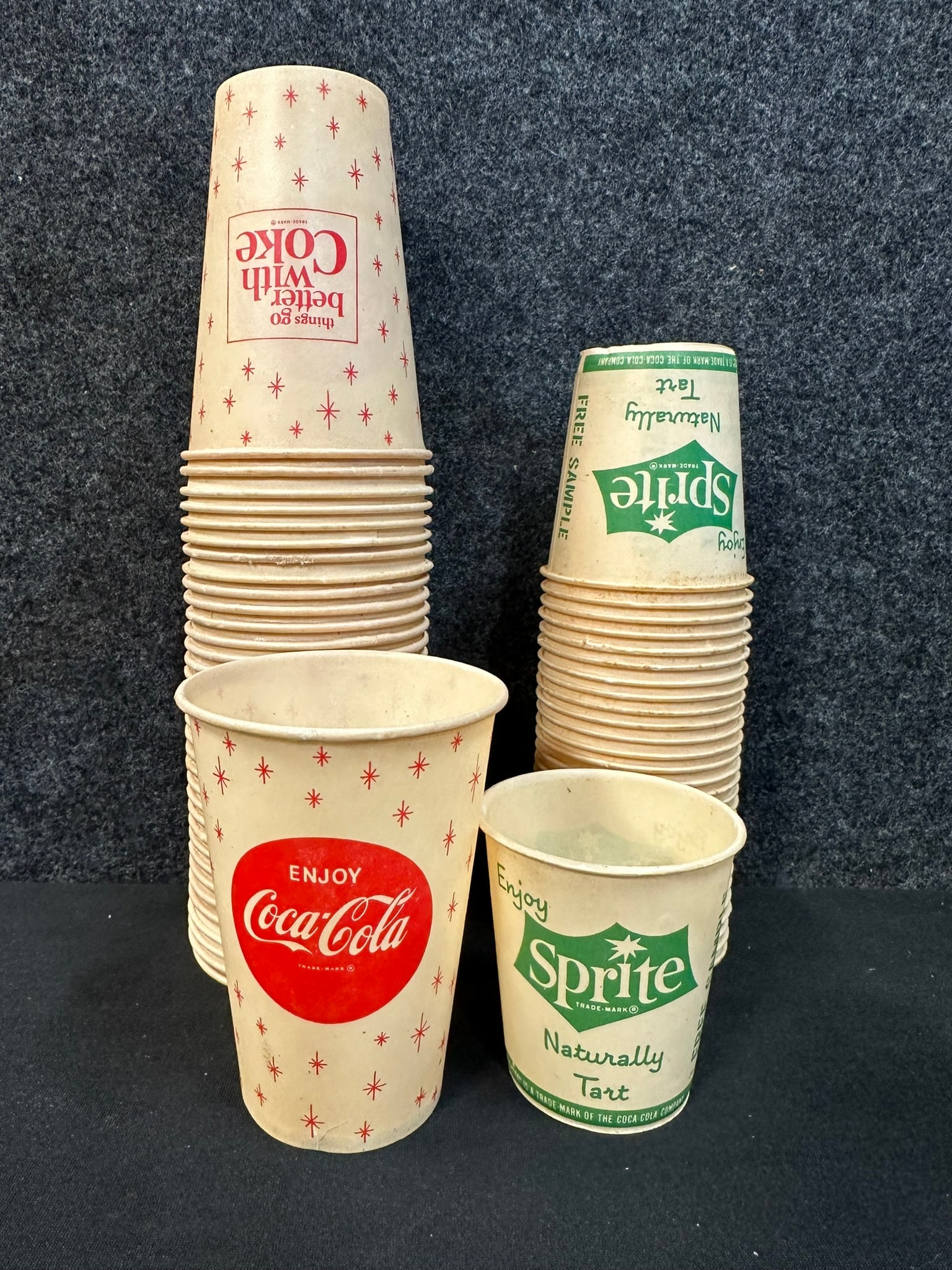 Lot 64 Original 1950s Coca Cola & Sprite Wax Paper Advertising Cups (1 of 15)